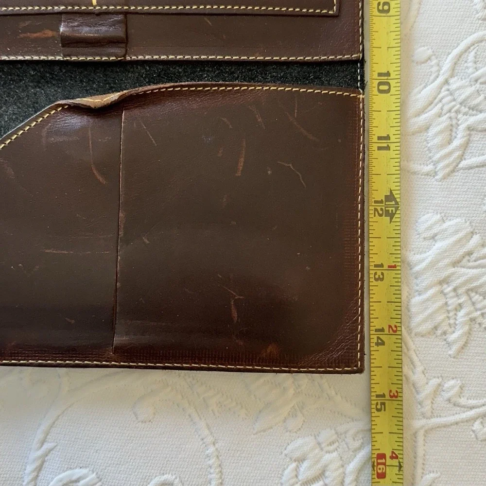 Vintage 90s Canada Eddie Bauer Black Genuine Leather Document Passport Holder